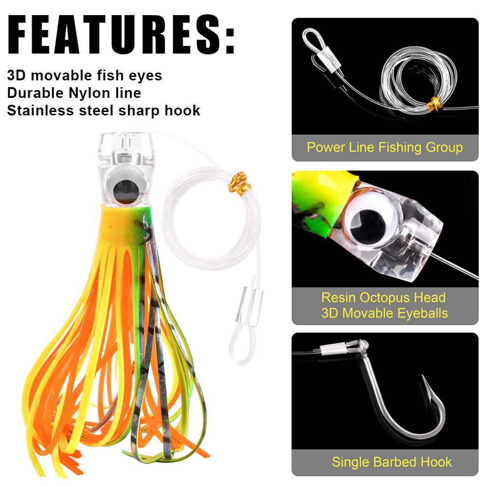 3PCS Trolling Skirt Tuna Lures - Fishing Lure Buzzbait review and price