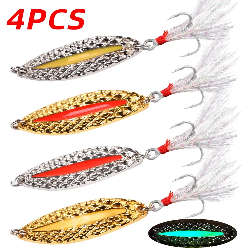 4pcs Luminous Metal Fishing Lu - Fishing Lure Spinnerbait review and price